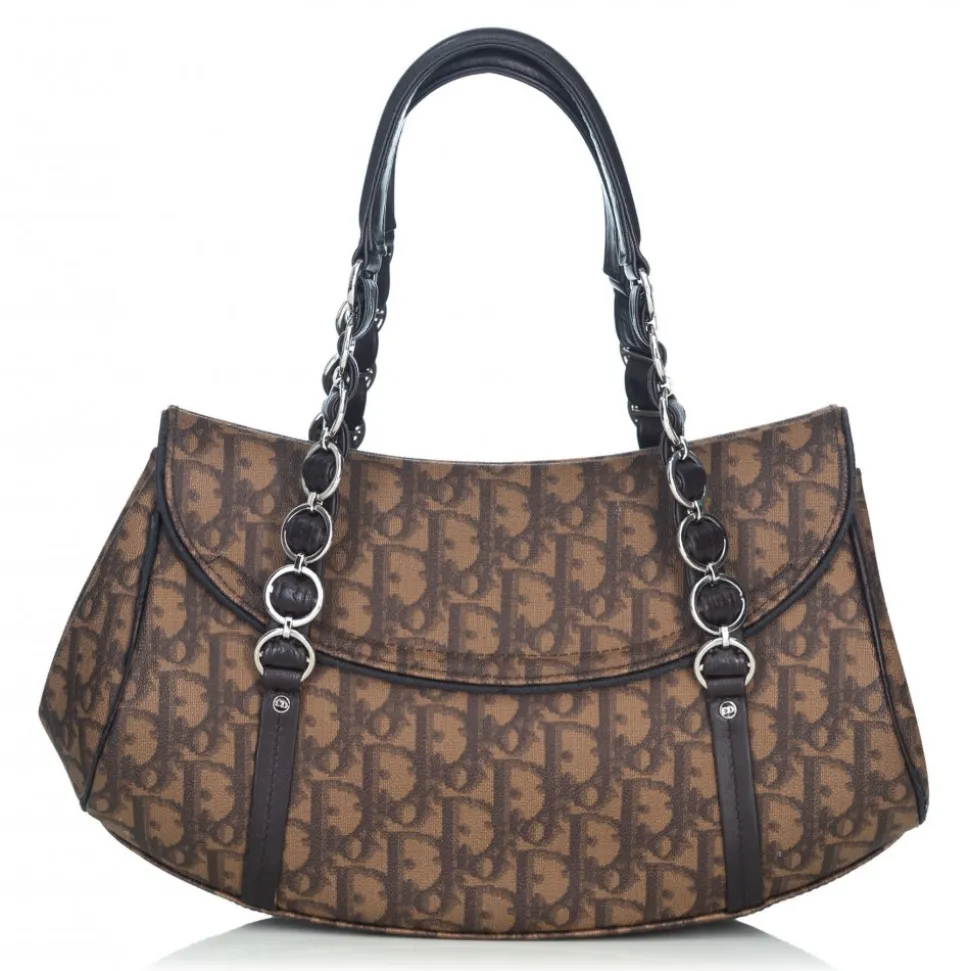 Dior Vintage - Oblique Romantique Shoulder Bag - Brown - Leather Handbag - Luxury High Quality - Avvenice