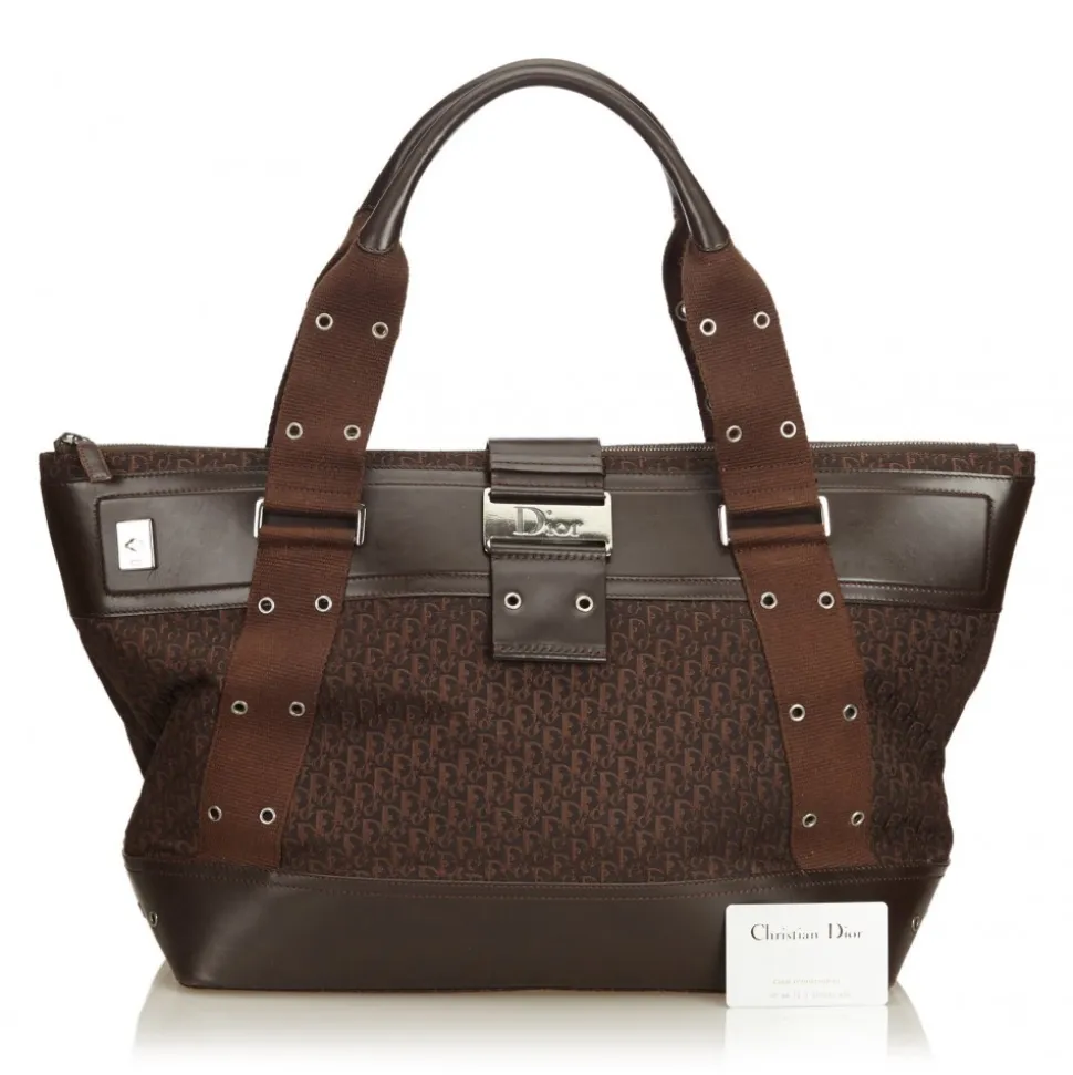 Dior Vintage - Oblique Shoulder Bag - Brown - Leather and Canvas Handbag - Luxury High Quality - Avvenice