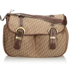 Dior Vintage - Oblique Shoulder Bag - Brown Beige - Leather Handbag - Luxury High Quality - Avvenice