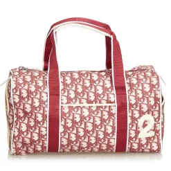 Dior Vintage - Oblique Trotter Boston Bag - Red White - Leather Handbag - Luxury High Quality - Avvenice