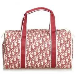Dior Vintage - Oblique Trotter Boston Bag - Red White - Leather Handbag - Luxury High Quality - Avvenice