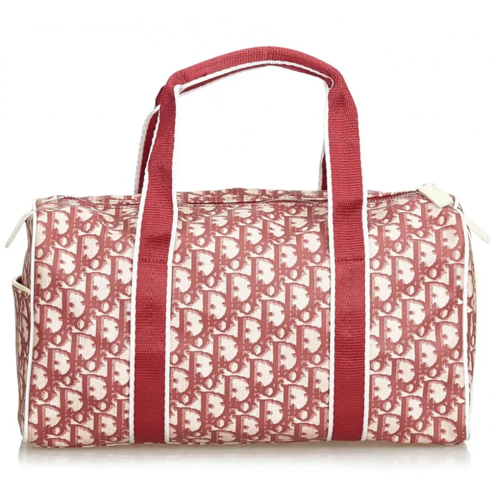Dior Vintage - Oblique Trotter Boston Bag - Red White - Leather Handbag - Luxury High Quality - Avvenice