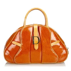 Dior Vintage - Patent Leather Saddle Dome Handbag Bag - Orange - Leather Handbag - Luxury High Quality - Avvenice