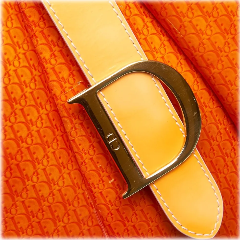 Dior Vintage - Patent Leather Saddle Dome Handbag Bag - Orange - Leather Handbag - Luxury High Quality - Avvenice