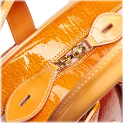 Dior Vintage - Patent Leather Saddle Dome Handbag Bag - Orange - Leather Handbag - Luxury High Quality - Avvenice