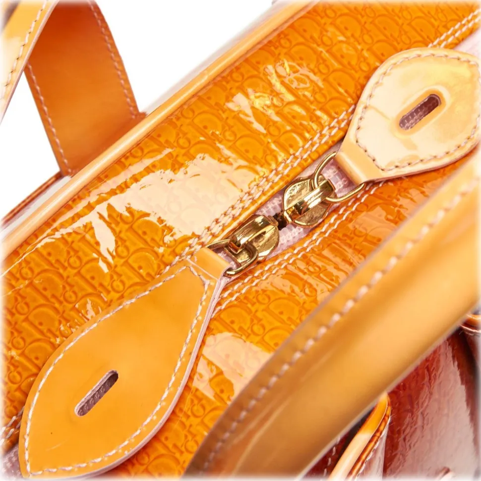 Dior Vintage - Patent Leather Saddle Dome Handbag Bag - Orange - Leather Handbag - Luxury High Quality - Avvenice