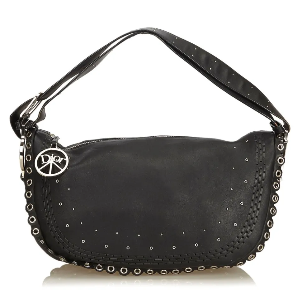 Dior Vintage - Peace and Love Hobo Bag - Black - Leather Handbag - Luxury High Quality - Avvenice