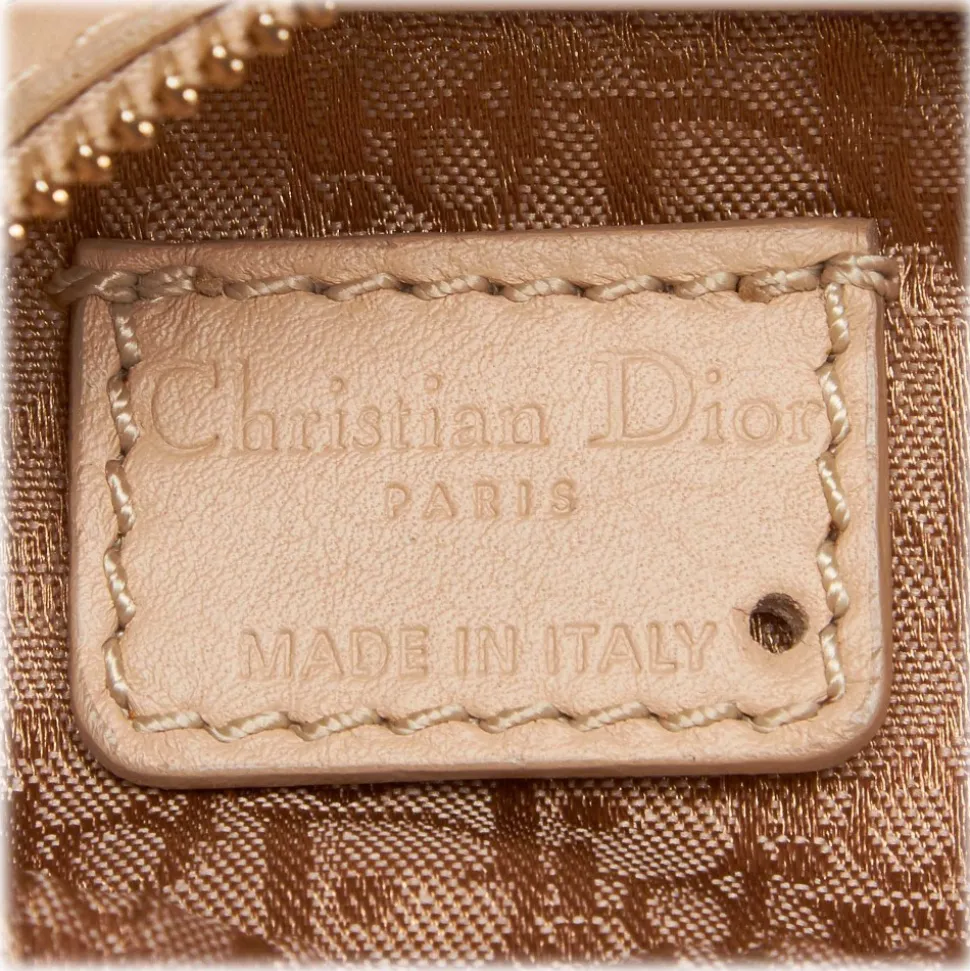 Dior Vintage - Printed Canvas Shoulder Bag - Pink White Ivory - Leather and Canvas Handbag - Luxury High Quality - Avvenice