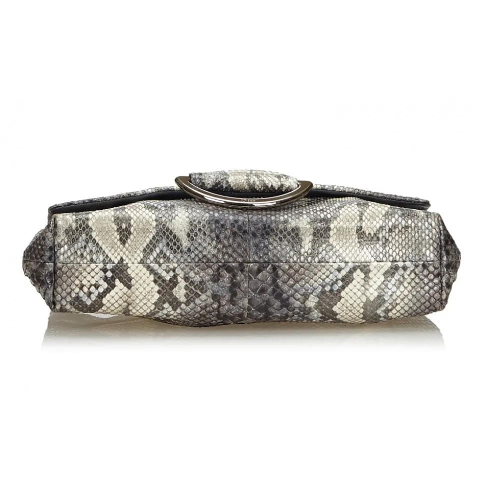 Dior Vintage - Python Demi Lune Bag - Grey - Leather Handbag - Luxury High Quality - Avvenice
