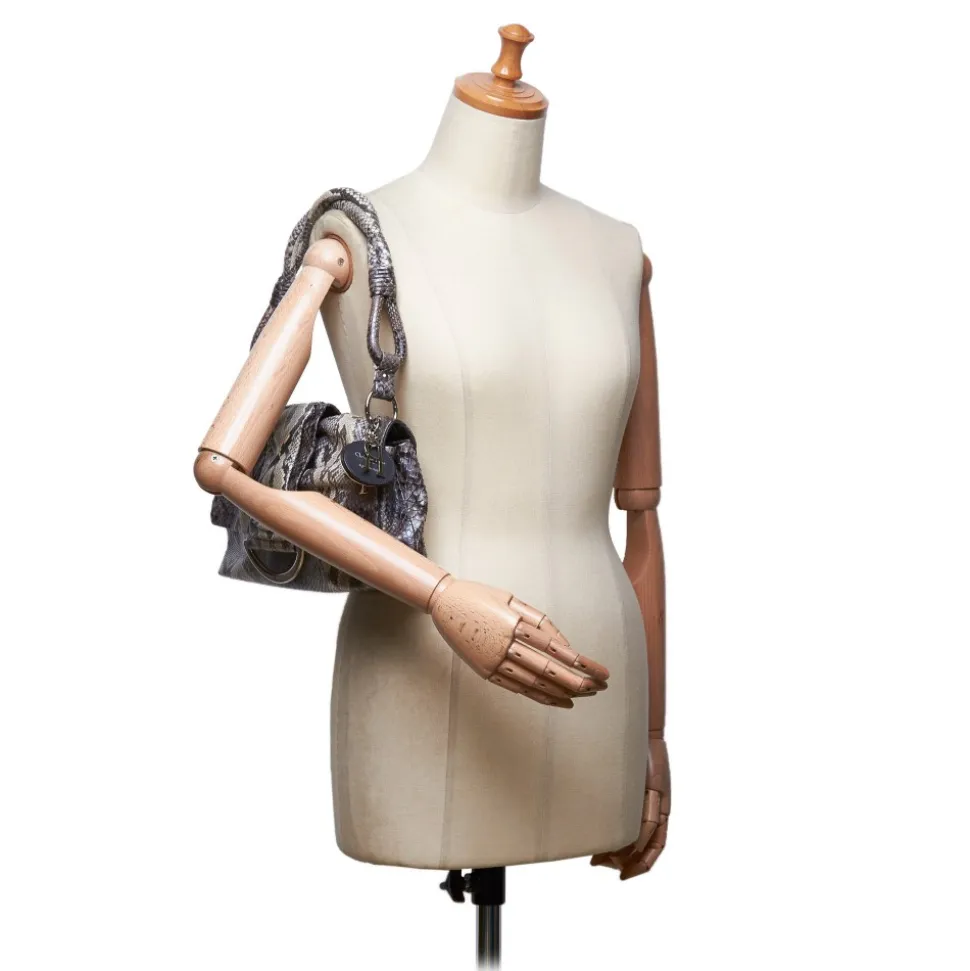 Dior Vintage - Python Demi Lune Bag - Grey - Leather Handbag - Luxury High Quality - Avvenice