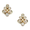 Dior Vintage - Rhinestone Flower Earrings - Gold - Dior Metal Earrings - Luxury High Quality - Avvenice