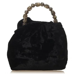 Dior Vintage - Velour Malice Handbag Bag - Black - Velour and Leather Handbag - Luxury High Quality - Avvenice