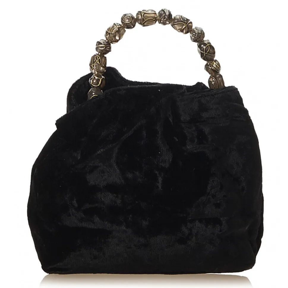 Dior Vintage - Velour Malice Handbag Bag - Black - Velour and Leather Handbag - Luxury High Quality - Avvenice