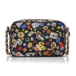 Divo Diva - Las Vegas - Dark Black - Leather Handbag - Made in Italy - Life is a Game Collection - Luxury High Quality - Avvenice