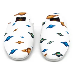 Divo Diva - Suite - White - Fabric Slippers - Made in Italy - Planets Collection - Luxury High Quality - Avvenice