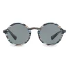 Dolce & Gabbana - Acetate Round Sunglasses with Key Bridge - Blue and Gray Striped - Dolce & Gabbana Eyewear - Avvenice