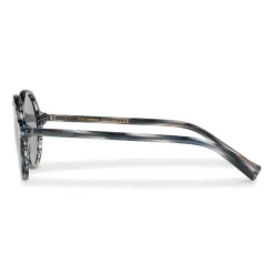 Dolce & Gabbana - Acetate Round Sunglasses with Key Bridge - Blue and Gray Striped - Dolce & Gabbana Eyewear - Avvenice
