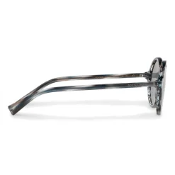 Dolce & Gabbana - Acetate Round Sunglasses with Key Bridge - Blue and Gray Striped - Dolce & Gabbana Eyewear - Avvenice