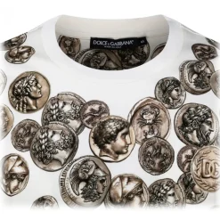 Dolce & Gabbana - Beige Cotton Graphic Print T-Shirt - Dolce & Gabbana Exclusive Luxury Collection - Avvenice