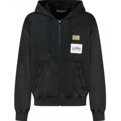 Dolce & Gabbana - Black and Multicolour Cotton Logo Patch Sweatshirt - Dolce & Gabbana Exclusive Luxury Collection - Avvenice