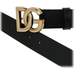 Dolce & Gabbana - Black Leather Belt - Dolce & Gabbana Exclusive Luxury Collection - Avvenice