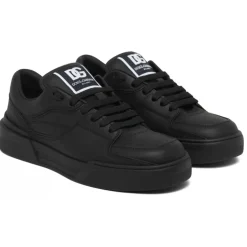 Dolce & Gabbana - Black Calf Leather Roma Low Top Sneakers - Dolce & Gabbana Exclusive Luxury Collection - Avvenice