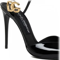 Dolce & Gabbana - Black DG Logo Slingbacks - Dolce & Gabbana Exclusive Luxury Collection - Avvenice
