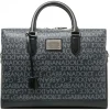Dolce & Gabbana - Black and Grey Calf Leather Logo Print Brief Case - Dolce & Gabbana Exclusive Luxury Collection - Avvenice