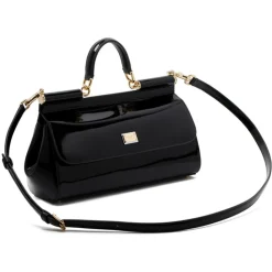 Dolce & Gabbana - Black Calf Leather Medium Sicily Shoulder Bag - Dolce & Gabbana Exclusive Luxury Collection - Avvenice