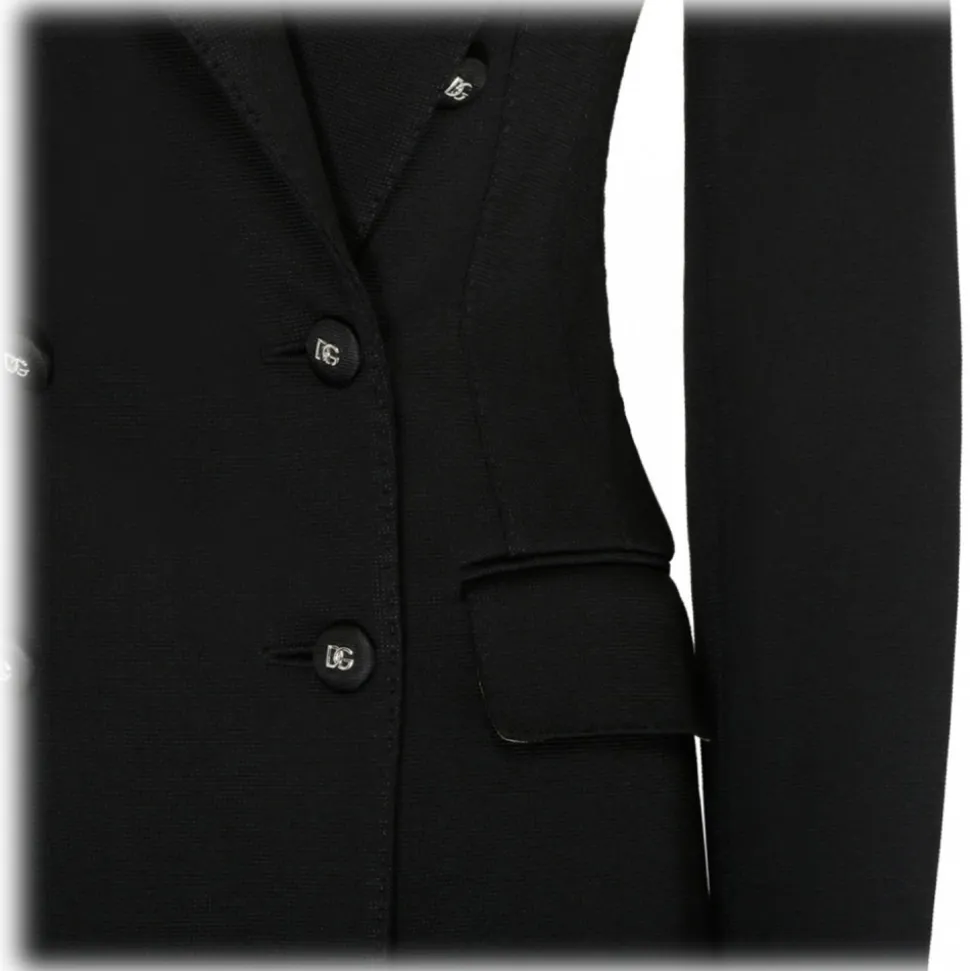 Dolce & Gabbana - Black Stetch Viscose Jersey Tailored Blazer - Dolce & Gabbana Exclusive Luxury Collection - Avvenice