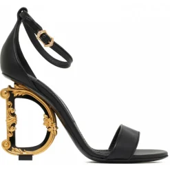 Dolce & Gabbana - Black Leather Sandals - Dolce & Gabbana Exclusive Luxury Collection - Avvenice