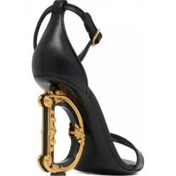 Dolce & Gabbana - Black Leather Sandals - Dolce & Gabbana Exclusive Luxury Collection - Avvenice