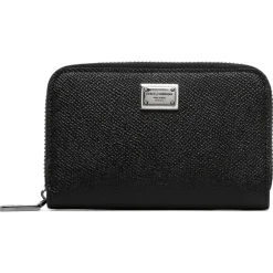 Dolce & Gabbana - Black Calf Leather Logo Plaque Wallet - Dolce & Gabbana Exclusive Luxury Collection - Avvenice