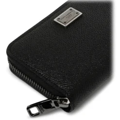 Dolce & Gabbana - Black Calf Leather Logo Plaque Wallet - Dolce & Gabbana Exclusive Luxury Collection - Avvenice