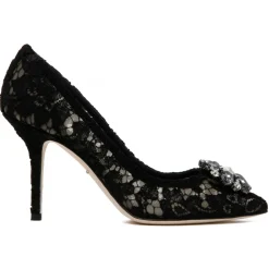 Dolce & Gabbana - Black Bow Embellished Lace Pumps - Dolce & Gabbana Exclusive Luxury Collection - Avvenice