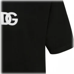 Dolce & Gabbana - Black Cotton Logo Print T-Shirt - Dolce & Gabbana Exclusive Luxury Collection - Avvenice