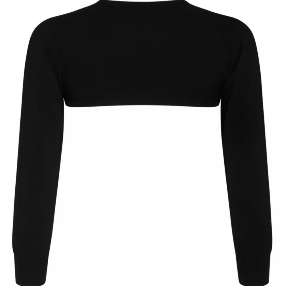 Dolce & Gabbana - Black Stretch Design Cropped Cardigan - Dolce & Gabbana Exclusive Luxury Collection - Avvenice
