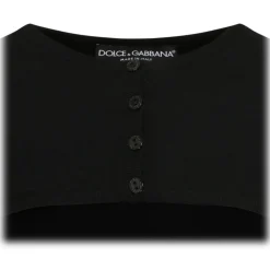 Dolce & Gabbana - Black Stretch Design Cropped Cardigan - Dolce & Gabbana Exclusive Luxury Collection - Avvenice
