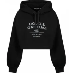 Dolce & Gabbana - Black Logo Lettering Jersey Hoodie - Dolce & Gabbana Exclusive Luxury Collection - Avvenice