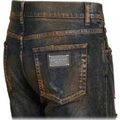 Dolce & Gabbana - Black Cotton Bleached Effect Jeans - Dolce & Gabbana Exclusive Luxury Collection - Avvenice