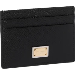 Dolce & Gabbana - Black Calf Leather Logo Cardholder - Dolce & Gabbana Exclusive Luxury Collection - Avvenice
