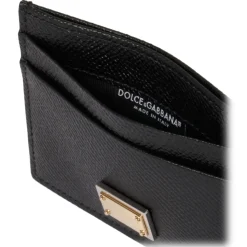 Dolce & Gabbana - Black Calf Leather Logo Cardholder - Dolce & Gabbana Exclusive Luxury Collection - Avvenice