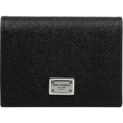 Dolce & Gabbana - Black Calf Leather Bi-Fold Wallet - Dolce & Gabbana Exclusive Luxury Collection - Avvenice