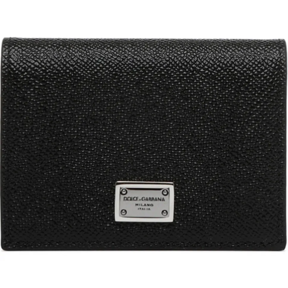 Dolce & Gabbana - Black Calf Leather Bi-Fold Wallet - Dolce & Gabbana Exclusive Luxury Collection - Avvenice