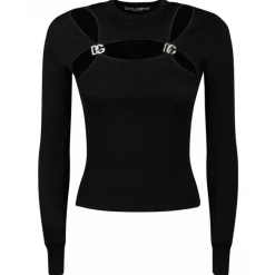 Dolce & Gabbana - Black DG Details Sweater - Dolce & Gabbana Exclusive Luxury Collection - Avvenice
