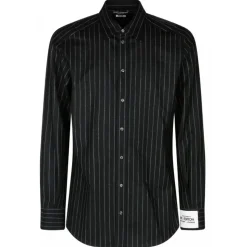 Dolce & Gabbana - Black Virgin Wool Striped Shirt - Dolce & Gabbana Exclusive Luxury Collection - Avvenice