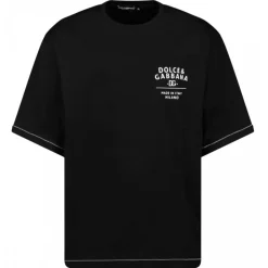 Dolce & Gabbana - Black Embroidered Logo T-Shirt - Dolce & Gabbana Exclusive Luxury Collection - Avvenice