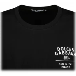 Dolce & Gabbana - Black Embroidered Logo T-Shirt - Dolce & Gabbana Exclusive Luxury Collection - Avvenice