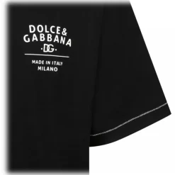 Dolce & Gabbana - Black Embroidered Logo T-Shirt - Dolce & Gabbana Exclusive Luxury Collection - Avvenice