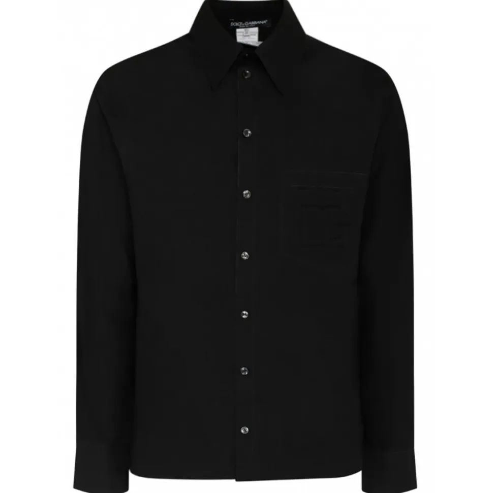 Dolce & Gabbana - Black Cotton Martini Shirt - Dolce & Gabbana Exclusive Luxury Collection - Avvenice
